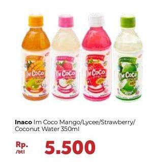 Promo Harga INACO Im Coco Drink Mango, Strawberry, Lychee, Coconut Water 350 ml - Carrefour
