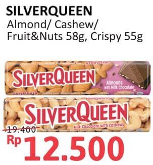 Promo Harga Silver Queen Chocolate Almonds, Cashew, Fruit Nuts, Crispy 55 gr - Alfamidi