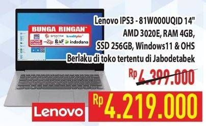 Promo Harga Lenovo IdeaPad Slim 3 14ADA05-81W000UQID  - Hypermart