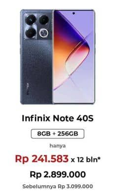 Promo Harga Infinix Note 40S 8/256 GB  - Erafone