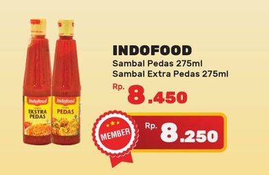 Promo Harga INDOFOOD Sambal Ekstra Pedas, Pedas 275 ml - Yogya