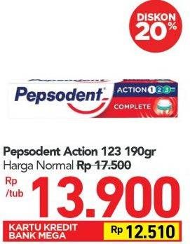 Promo Harga PEPSODENT Pasta Gigi Action 123 190 gr - Carrefour