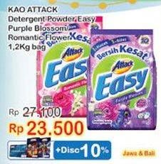 Promo Harga ATTACK Easy Detergent Powder Purple Blossom, Romantic Flower 1200 gr - Indomaret