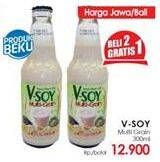 Promo Harga V-SOY Soya Bean Milk Multi Grain per 2 botol 300 ml - Lotte Grosir