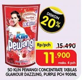 Promo Harga So Klin Pewangi Sekali Bilas Glamour Dazzling, Glamour Purple 900 ml - Superindo