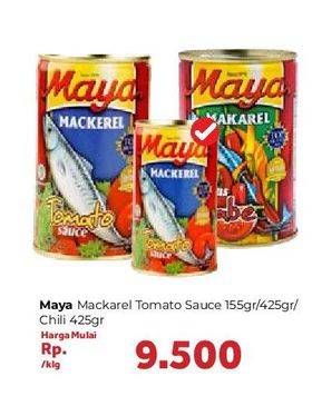 Promo Harga MAYA Mackerel Tomat / Tomato, Cabe / Chilli 155 gr - Carrefour