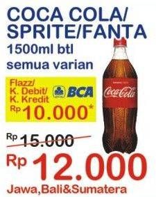 Promo Harga COCA COLA Minuman Soda All Variants 1500 ml - Indomaret