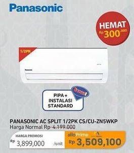Promo Harga Panasonic CS/CU-ZN5WKP AC Split 1/2 PK  - Carrefour