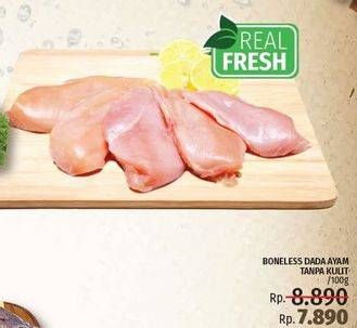 Promo Harga Ayam Dada Boneless per 100 gr - LotteMart