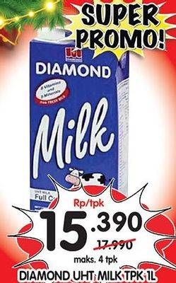 Promo Harga Diamond Milk UHT 1000 ml - Superindo