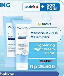Promo Harga Wardah Lightening Night Cream 20 ml - Indomaret