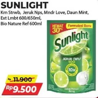 Promo Harga Sunlight Pencuci Piring Jeruk Nipis 100 650 ml - Alfamart