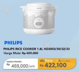 Promo Harga Philips HD3003/30 Rice Cooker 1.8L  - Carrefour