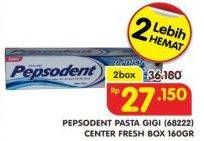 Promo Harga PEPSODENT Pasta Gigi Center Fresh per 2 pcs 160 gr - Superindo