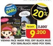 Promo Harga VIENNA Face Mask Peel Off Black Mud 15ml/Black Head 10ml  - Superindo