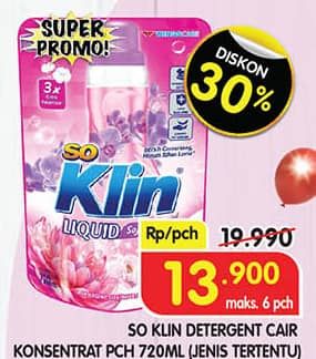 Promo Harga So Klin Liquid Detergent 720 ml - Superindo