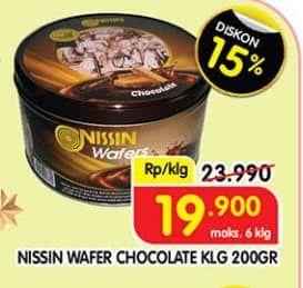Promo Harga Nissin Wafers Chocolate 200 gr - Superindo