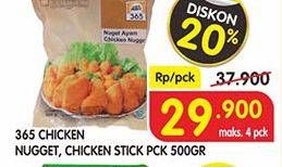 Promo Harga 365 Chicken Nugget / Stick 500 gr - Superindo