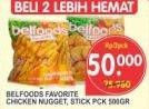 Promo Harga Belfoods Favorite Chicken Nugget / Chicken Stick 500gr  - Superindo