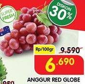 Promo Harga Anggur Red Globe per 100 gr - Superindo