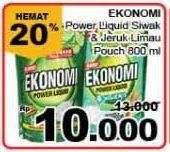 Promo Harga EKONOMI Pencuci Piring Power Liquid Jeruk Nipis, Siwak 800 ml - Giant
