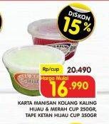 Promo Harga KARTA Manisan Kolang Kaling 250gr/ Tape Ketan Hijau 350gr  - Superindo