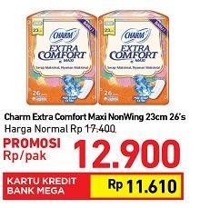 Promo Harga Charm Extra Comfort Maxi NonWing 23cm 26 pcs - Carrefour