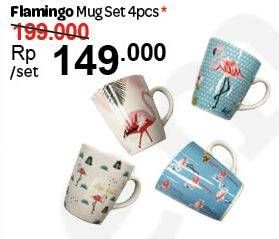 Promo Harga FLAMINGO Mug Set 4 pcs - Carrefour