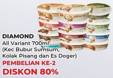 Promo Harga Diamond Ice Cream Kecuali Kolak Pisang, Kecuali Es Doger, Kecuali Bubur Sumsum 700 ml - Yogya