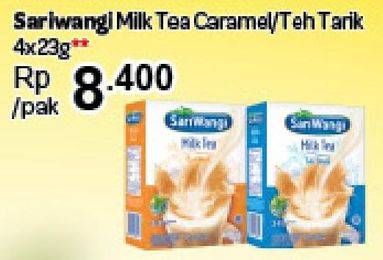Promo Harga Sariwangi Milk Tea Caramel, Teh Tarik per 4 sachet 23 gr - Carrefour