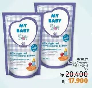 Promo Harga MY BABY Bottle Nipple and Baby Accessories Cleanser 400 ml - LotteMart