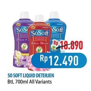 Promo Harga Sosoft Deterjen Cair All Variants 700 ml - Hypermart