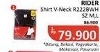 Promo Harga RIDER T-Shirt V-Neck R222BW  - Alfamidi