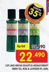 Promo Harga Cap Lang Minyak Ekaliptus Aromatherapy Green Tea, Rose, Lavender 60 ml - Superindo