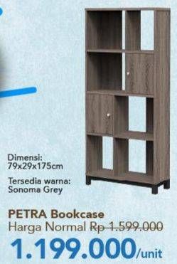 Promo Harga PETRA Bookcase Sonoma 79x29x175cm  - Carrefour