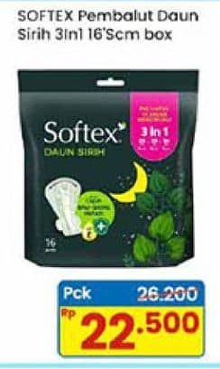 Promo Harga Softex Daun Sirih 3 In 1 16 pcs - Indomaret