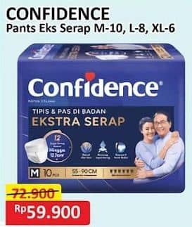 Promo Harga Confidence Adult Pants Slim & Fit Extra Absorb L8, M10, XL6 6 pcs - Alfamart