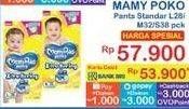 Promo Harga Mamy Poko Pants Xtra Kering L28, M32, S38 28 pcs - Indomaret