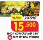 Promo Harga KOPI SINGA Creamer Premium Gift Pack per 15 pcs 20 gr - Superindo