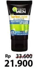 Promo Harga GARNIER MEN Turbo Light Oil Control Facial Foam Icy Scrub 100 ml - Alfamart