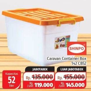 Promo Harga SHINPO Container Box Caravan 142-CB52 52 ltr - Lotte Grosir