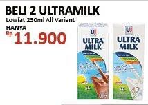 Promo Harga ULTRA MILK Susu UHT All Variants per 2 pcs 250 ml - Alfamidi