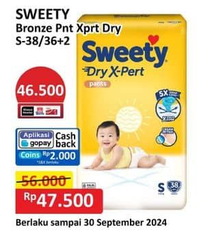 Promo Harga Sweety Bronze Pants Dry X-Pert S36+2 38 pcs - Alfamart