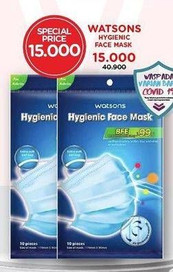 Promo Harga Watsons Hygienic Face Mask 10 pcs - Watsons