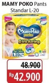 Promo Harga Mamy Poko Pants Xtra Kering L20 20 pcs - Alfamidi