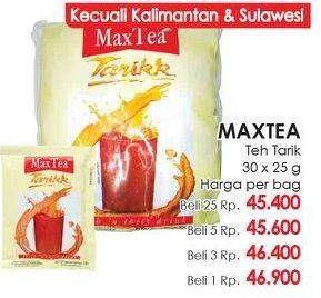 Promo Harga Max Tea Minuman Teh Bubuk 30 pcs - Lotte Grosir