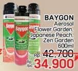 Promo Harga Baygon Insektisida Spray Flower Garden, Japanese Peach, Zen Garden 600 ml - LotteMart