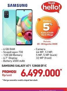 Promo Harga SAMSUNG Galaxy A71 | Smartphone 8GB/128GB  - Carrefour