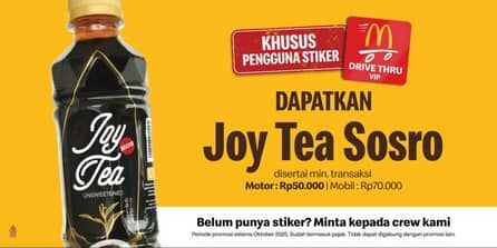 Promo Harga Drive Thru McD Dapat Joy Tea Gratis!  - McD