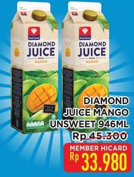 Promo Harga Diamond Juice Unsweet Mango 946 ml - Hypermart